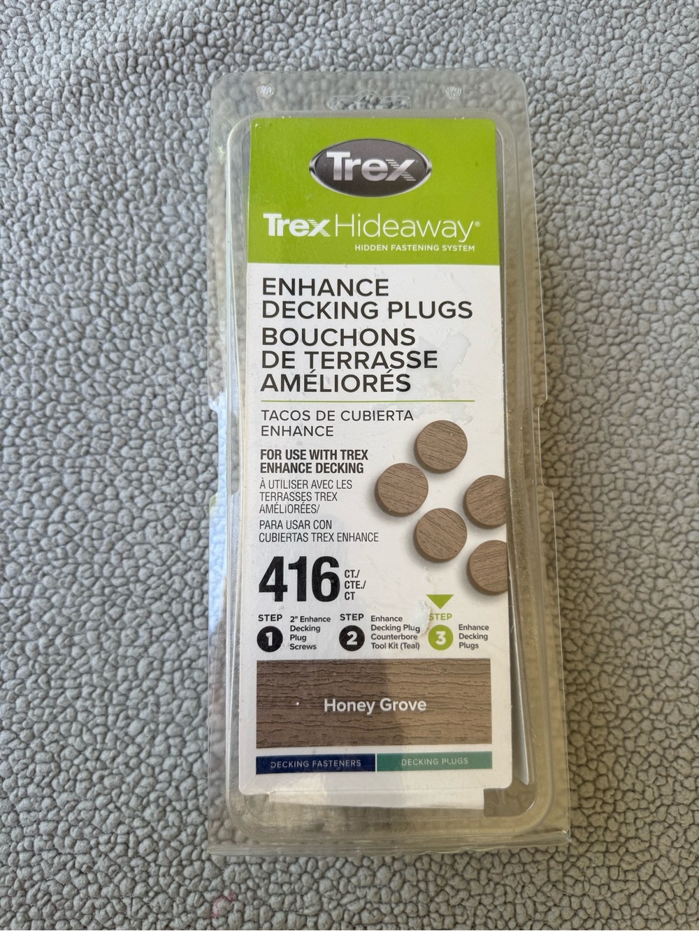 NEW! TREX Hideaway Enhance Decking Plugs Honey Grove 416 Count